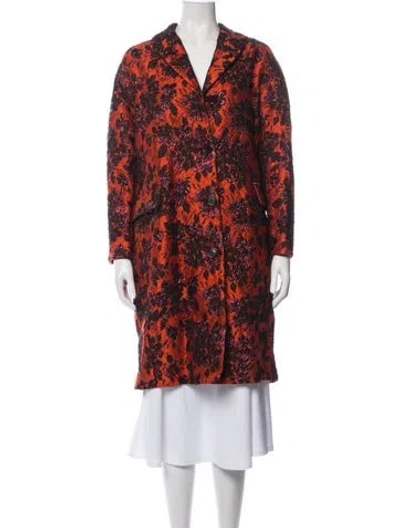 Pre-owned Aspesi Floral Print Coat W/ Tags In Red