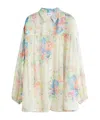 Aspesi Floral-print Crepon Shirt In White