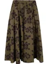 Aspesi Flare Midi Skirt In Brown