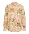 Aspesi Floral-print Shirt In Nude