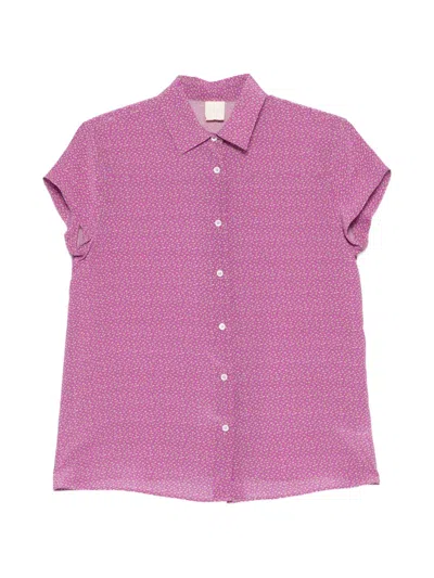 Aspesi Floral-print Shirt In Purple