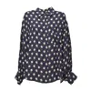 Aspesi Floral-print Viscose Crepe Blouse With Pleated Back