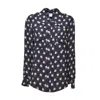 Aspesi Floral-print Viscose Crepe Blouse With Pleated Back