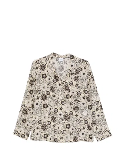 Aspesi Floral-print Shirt In Neutral