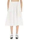 Aspesi Flowing A-line Midi Skirt In White
