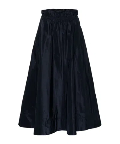 Aspesi Francine Gathered Midi Skirt In Black