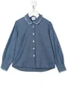 Aspesi Frayed-trim Buttoned Denim Shirt In Blau