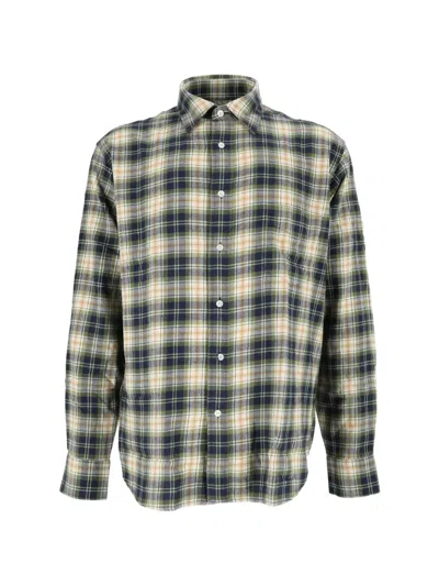 Aspesi Fred Check-pattern Flannel Shirt In Green