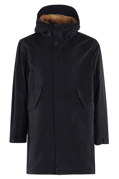 Aspesi Fuller Parka Jacket With High Collar In Black