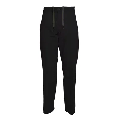 Aspesi Functional Chino Pants In Blue Flannel In Black