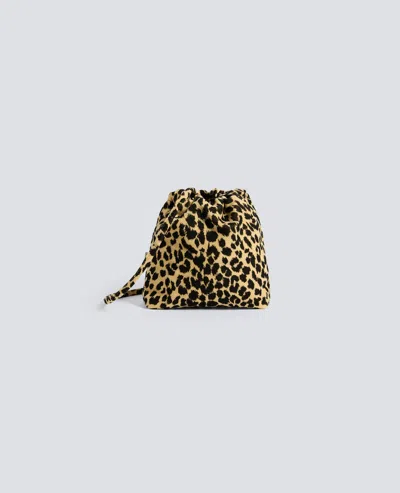 Aspesi Fustian Drawstring Bag With Leopard Print In Animal Print