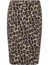 Aspesi Animal Print Cotton Midi Skirt In Brown