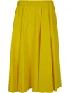 Aspesi Flare Midi Skirt In Yellow