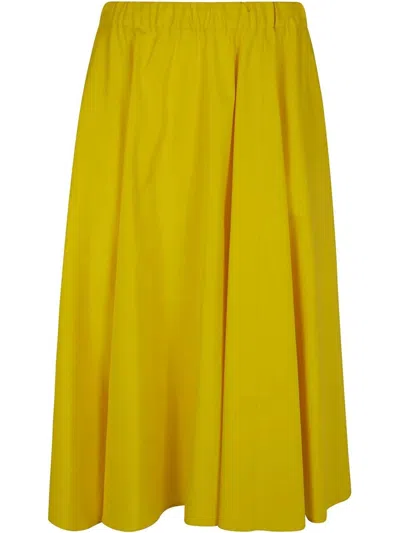 ASPESI FLARE MIDI SKIRT,G2261.D307 85153 YELLOW