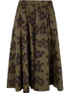 Aspesi Flare Midi Skirt In Green