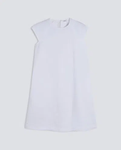 Aspesi Garment-dyed Compact Slub Linen Dress In White