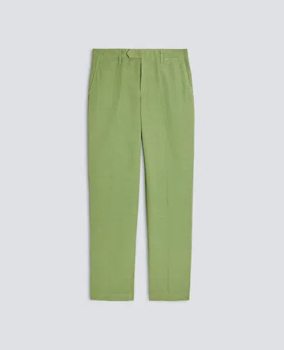 Aspesi Garment-dyed Cotton And Linen Slub Canvas Trousers In Green