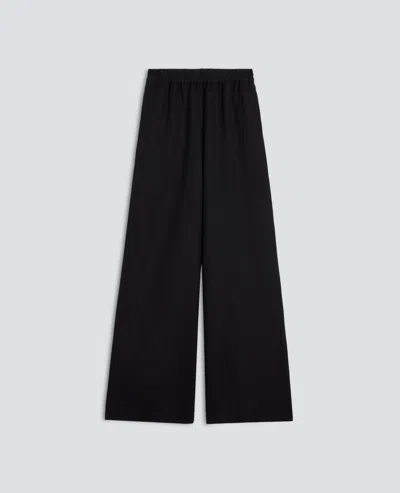 Aspesi Garment-dyed Cotton And Slub Linen Gabardine Trousers In Black