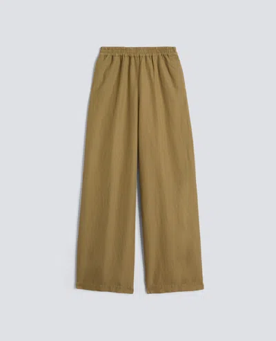 Aspesi Garment-dyed Cotton And Slub Linen Gabardine Trousers In Brown