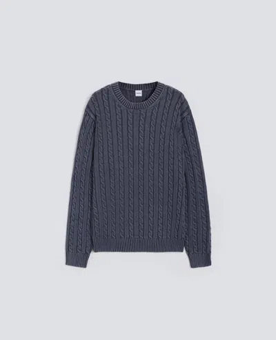 Aspesi Garment-dyed Cotton Crewneck Sweater In Blue