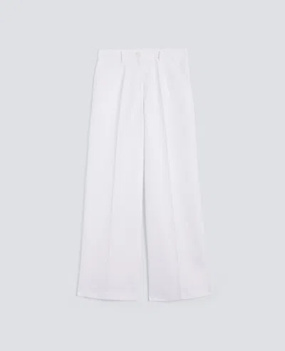 Aspesi Garment-dyed Cotton Linen Gabardine Trousers In White