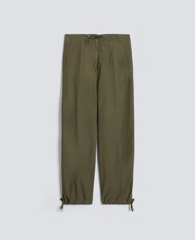 Aspesi Garment-dyed Cotton Poplin Trousers In Green