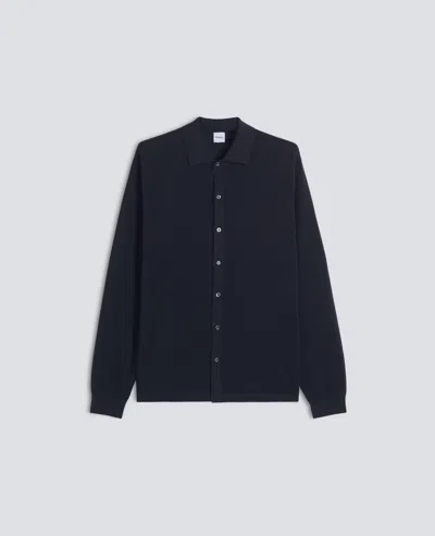 Aspesi Garment-dyed Pique Stitch Cotton Shirt In Blue