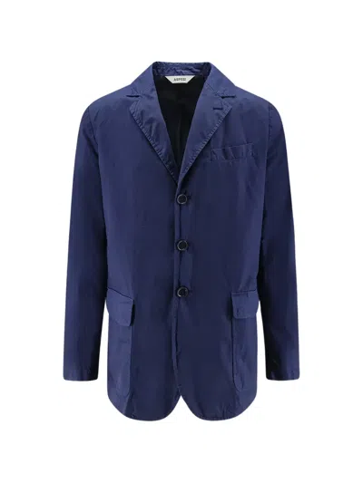 Aspesi Garment-dyed Cotton Blazer In Blue