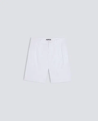 Aspesi Garment-dyed Cotton Canvas Bermuda Shorts In White
