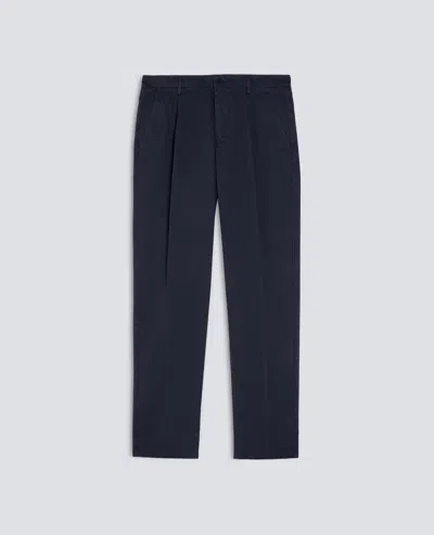 Aspesi Garment-dyed Cotton Gabardine Single-dart Trousers - Navy In Black