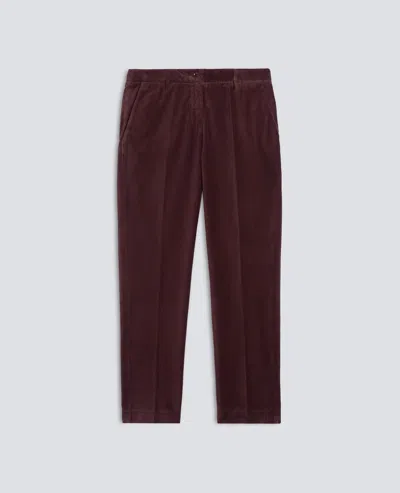 Aspesi Garment-dyed Cotton Velvet Trousers - Barbera In Burgundy