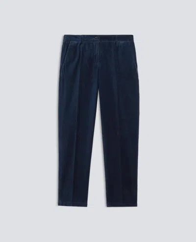Aspesi Garment-dyed Cotton Velvet Trousers - Navy In Animal Print