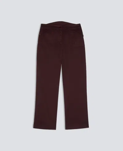 Aspesi Garment-dyed Stretch Cotton Gabardine High-waist Trousers - Barbera In Multi