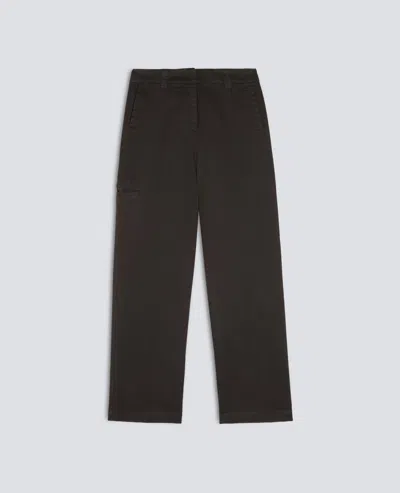 Aspesi Garment-dyed Stretch Cotton Gabardine Trousers - Brown In Black