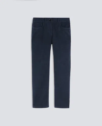 Aspesi Garment-dyed Stretch Moleskin Five-pocket Trousers - Navy In Blue