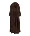 Aspesi Abito Lungo In Mussola Di Puro Cotone - Marrone