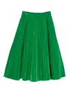 Aspesi Gathered Midi Skirt In Green