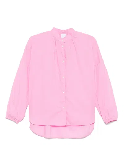 Aspesi Gathered Poplin Shirt In Pink