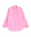 Aspesi Gathered Poplin Shirt In Pink
