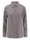 Aspesi Geometric-pattern Silk Shirt In Blue
