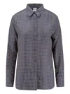 Aspesi Geometric-pattern Silk Shirt In Blue