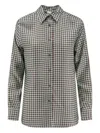 Aspesi Geometric-pattern Silk Shirt In Blue