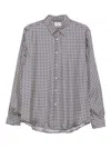 Aspesi Geometric-print Silk Shirt In Blue
