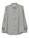 Aspesi Geometric-print Silk Shirt In Green