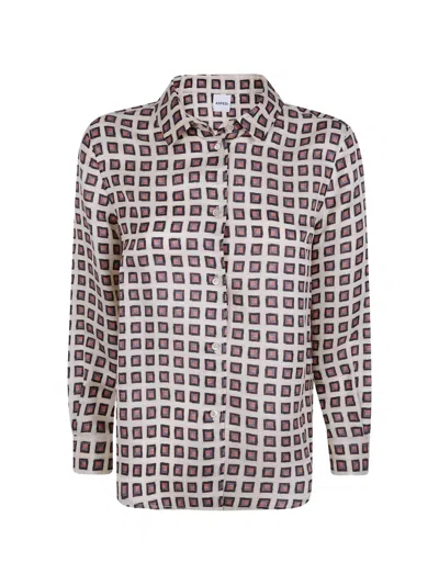 Aspesi Geometric-print Long-sleeve Shirt In Multi