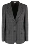 Aspesi Check-pattern Blazer In Black