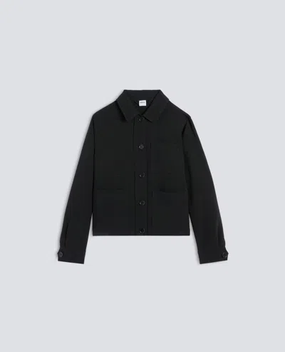 Aspesi Giacca Boxy In Cady Crepe In Triacetato Di Poliestere - Nero In Multi