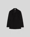 Aspesi Giacca Doppiopetto In Crepe Cady - Nero In Nero
