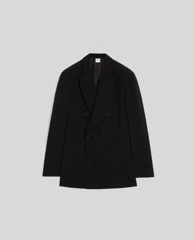 Aspesi Giacca Doppiopetto In Crepe Cady - Nero