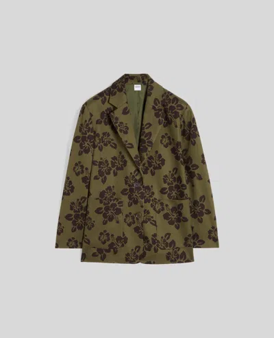 Aspesi Floral-print Blazer In Fiore Militare